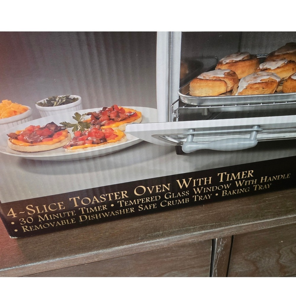 Farberware FSTO400 Special Select 4 Slice Toaster Oven Timer Open Box Vintage - Picture 3 of 9
